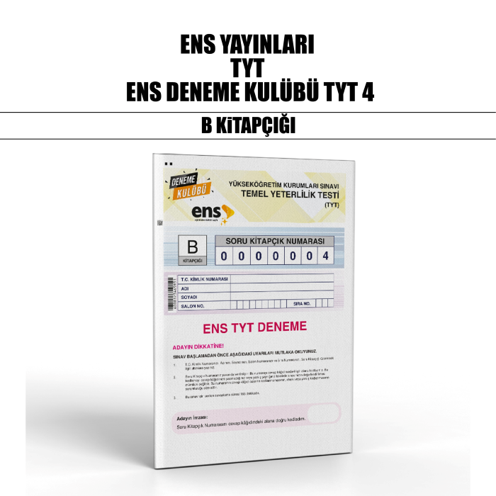 ENS YAYIN TYT DENEME KULÜBÜ SNV 4-B - 25-26